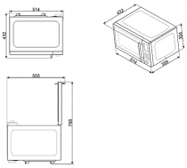 Micro-ondes gril pose libre 25l 1000W Inox anti-trace - SMEG Réf. MOE25X