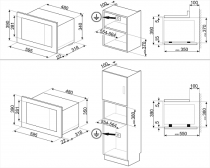 Micro-ondes Grill encastrable Classica 20l Noir / Inox - SMEG Elite Réf. FMI320X2