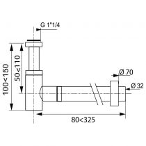 Mini siphon design Linéis Chromé - WIRQUIN Réf. 30720500