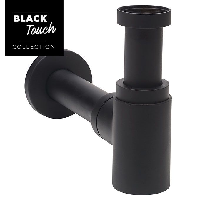 Vidage de baignoire à câble avec siphon orientable Black Touch - Wirquin