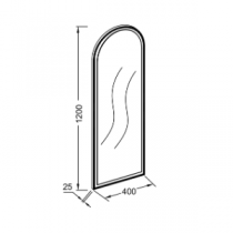 Miroir 40x120cm cadre+LED laqué satiné (16 laques satinées au choix) - JACOB DELAFON Réf. EB1464-LS