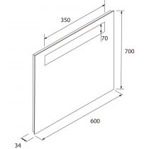 MIROIR ALCOR LED ANTI BUÉE  60X70 - SALGAR Réf. 97309