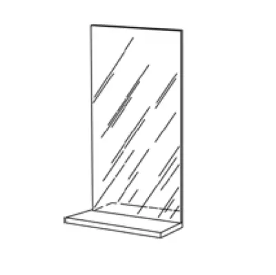 Miroir avec tablette D�cor bois L.35 x H.80 cm - DECOTEC R�f. 1145223