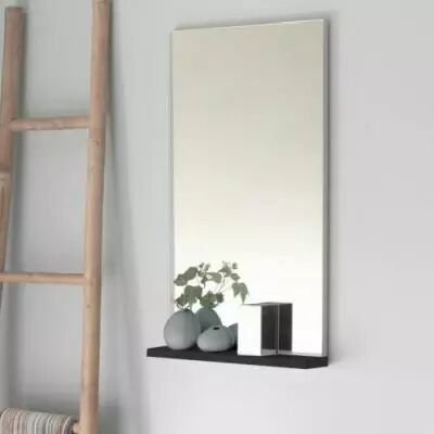 Miroir avec tablette laqu�e L.35 x H.80 cm - DECOTEC R�f. 1145221