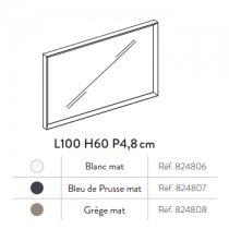 Miroir cadre EREBOR 100 cm Blanc Mat - AQUARINE Réf. 824806