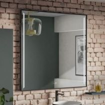 Miroir Confidence Premium 100x100cm 70,2W avec anti-buée / Noir mat - DECOTEC Réf. 1746681