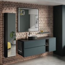 Miroir Confidence Premium 100x100cm 70,2W avec anti-buée / Noir mat - DECOTEC Réf. 1746681