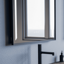 Miroir Confidence Premium 100x100cm 70,2W avec anti-buée / Noir mat - DECOTEC Réf. 1746681