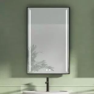 Miroir Confidence Premium 75x100cm 64,2W avec anti-bu�e / Noir mat - DECOTEC  R�f. 1746671