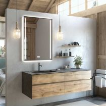 Miroir Confidence Premium 75x100cm 64,2W avec anti-buée / Noir mat - DECOTEC  Réf. 1746671