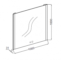 Miroir LED 100x100cm percé 2 trous pour mitigeur - JACOB DELAFON Réf. EB1674-NF