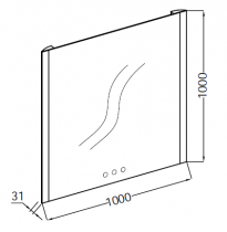 Miroir LED 100x100cm percé 3 trous pour mélangeur - JACOB DELAFON Réf. EB1675-NF