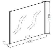 Miroir LED 120x100cm percé 3 trous pour mélangeur - JACOB DELAFON Réf. EB1677-NF