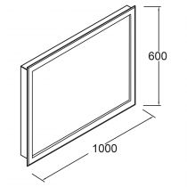 Miroir led 15W ROMA 100x60cm (horizontal ou vertical) - SALGAR Réf. 23209