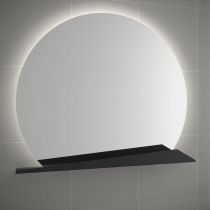 Miroir led 4,8W SUNRISE Ø100cm avec étagère Noir - SALGAR (86289+91114)
