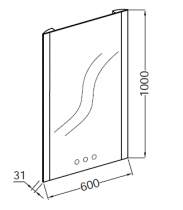 Miroir LED 60cm percé 3 trous pour mélangeur - JACOB DELAFON Réf. EB1671-NF