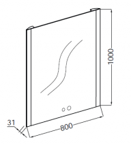 Miroir LED 80cm percé 2 trous pour mitigeur - JACOB DELAFON Réf. EB1672-NF