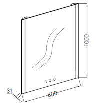 Miroir LED 80cm percé 3 trous pour mélangeur - JACOB DELAFON Réf. EB1673-NF