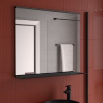 Miroir led 9W ROMA 80x79cm avec étagère & applique Noire - SALGAR Réf. 105600