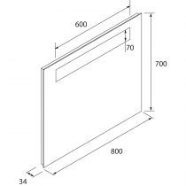 Miroir led Alcor 80x70cm avec antibuée - SALGAR Réf. 97313