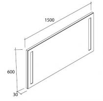 Miroir led antibué Major+ 150x60cm avec interrupteur sensitif - DECOTEC Réf. 1744671
