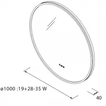 Miroir led Cori Curve Ø100cm - SALGAR Réf. 113759