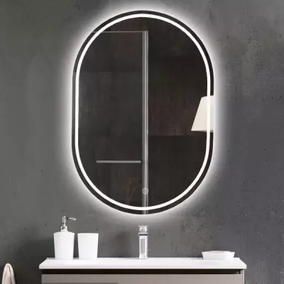 Miroir led Falbala 60x85cm avec antibu�e Bandeau sabl� - O\'DESIGN R�f. FALBALA-BS