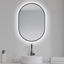Miroir led Falbala 60x85cm avec antibuée contour Noir mat - O\'DESIGN Réf. FALBALANM