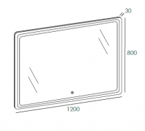 Miroir led Fantasio 120x80cm avec antibuée - OZE Réf. FANTASIO1200