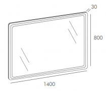 Miroir led Fantasio 140x80cm avec antibuée - O\'DESIGN Réf. FANTASIO1400