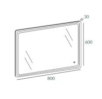 Miroir led Fantasio 80x60cm avec antibuée - OZE Réf. FANTASIO800