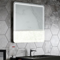 Miroir LED HALLEY 100cm Aluminium avec antibuée et variateur de lumière - AQUARINE Réf. 824947