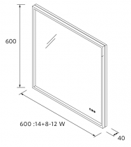 Miroir led Kori Line 60x60cm - SALGAR Réf. 113755