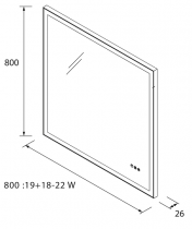 Miroir led Memphis 80x80cm - SALGAR Réf. 113761