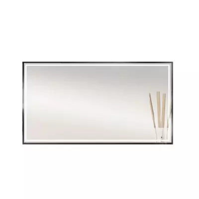 Miroir led Narcisse 100x60cm 29,28W avec anti-bu�e / Cadre noir - DECOTEC R�f. 1746522