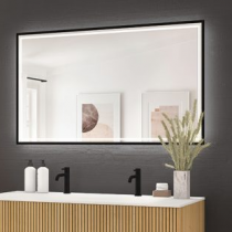 Miroir LED Narcisse 100x70cm cadre Noir - DECOTEC Réf. 1746522