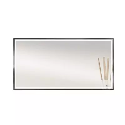 Miroir led Narcisse 120x60cm 33,12W avec anti-bu�e / Cadre noir - DECOTEC R�f. 1746532