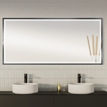 Miroir LED Narcisse 120x70cm cadre Noir - DECOTEC Réf. 1746532