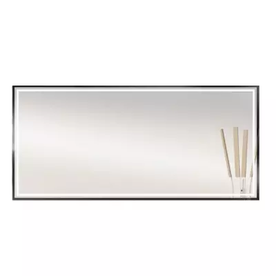 Miroir led Narcisse 150x60cm 38,4W avec anti-bu�e / Cadre noir - DECOTEC R�f. 1746542
