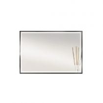 Miroir led Narcisse 80x60cm 25,44W avec anti-buée / Cadre noir - DECOTEC Réf. 1746512