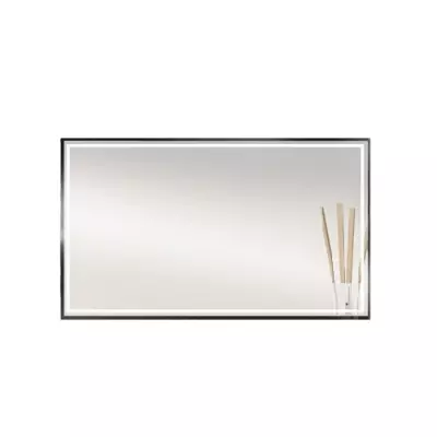 Miroir led Narcisse 90x60cm 27,36W avec anti-bu�e / Cadre noir - DECOTEC R�f. 1746582