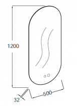 Miroir LED oblong percé 2 trous pour mitigeur - JACOB DELAFON Réf. EB1492-NF