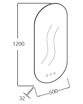 Miroir LED oblong percé 3 trous pour mélangeur - JACOB DELAFON Réf. EB1493-NF