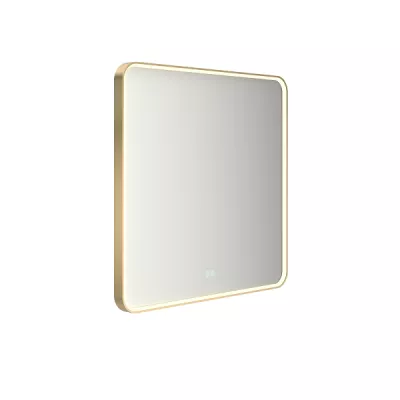 Miroir led PROMESS carr� 80x80cm 26W avec anti-bu�e / Cadre dor� - DECOTEC R�f. 1747213