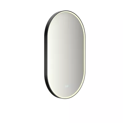 Miroir led PROMESS oblong 55x90cm 20W avec anti-bu�e / Cadre noir - DECOTEC R�f. 1747282