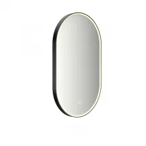 Miroir led PROMESS oblong 55x90cm 20W avec anti-bu&eacute;e / Cadre noir - DECOTEC R&eacute;f. 1747282