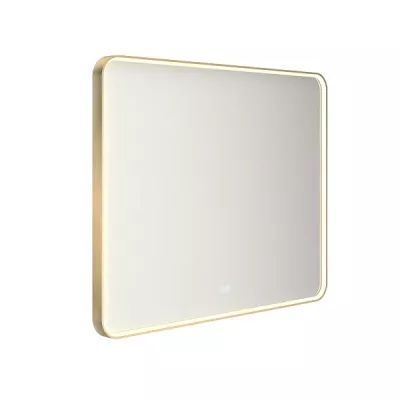 Miroir led PROMESS rectangle 100x80cm 29W avec anti-bu�e / Cadre dor� - DECOTEC R�f. 1747223