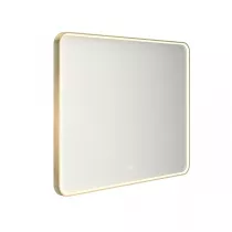 Miroir led PROMESS rectangle 100x80cm 29W avec anti-bu&eacute;e / Cadre dor&eacute; - DECOTEC R&eacute;f. 1747223