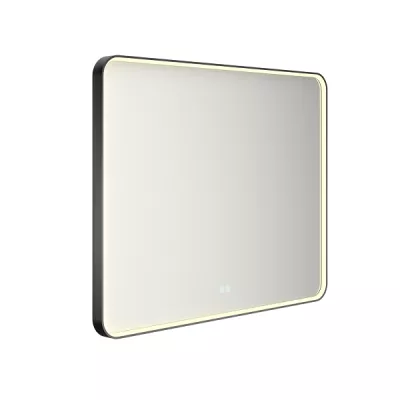 Miroir led PROMESS rectangle 100x80cm 29W avec anti-bu�e / Cadre noir - DECOTEC R�f. 1747222