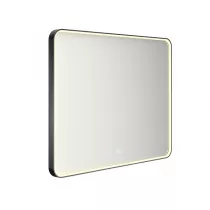 Miroir led PROMESS rectangle 100x80cm 29W avec anti-bu&eacute;e / Cadre noir - DECOTEC R&eacute;f. 1747222